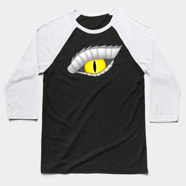 Dragons Eyes Grey/Yellow Baseball T-Shirt by DragonSymphony